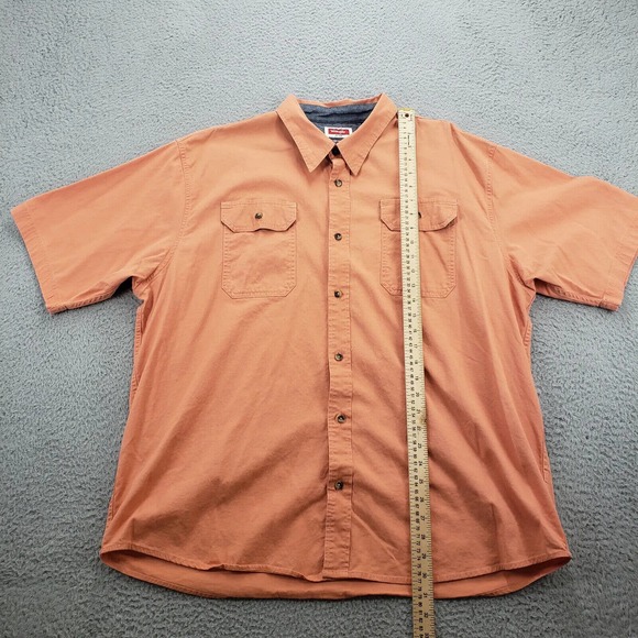 Wrangler Shirt‎ Mens XXL Orange Flex Western Workwear Cowboy Outdoors Casual - Picture 11 of 12
